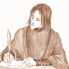 Prof. S. Snape writing to M-lle Delacour