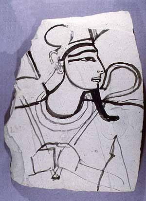 Ostracon, The Valley of the Kings, Thebes, Egypt. Twentieth Dynasty, ca. 1185-1070 B.C. Painted limestone.